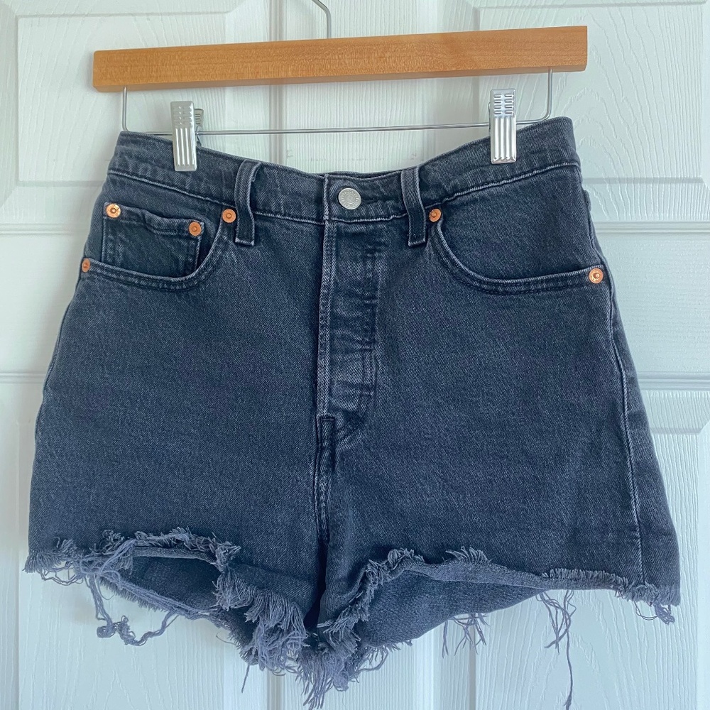 Levi’s Ribcage Distressed Black Denim Shirts